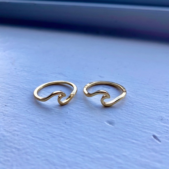 Surf Wave Rings - Gold - Picture 3 of 5